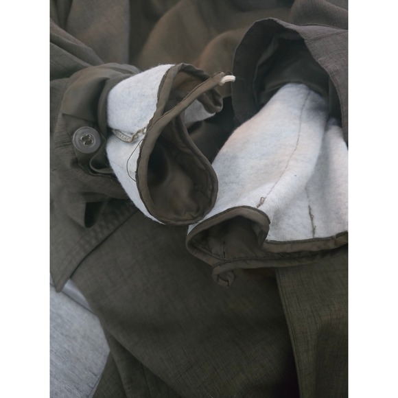 J. Gallery Petite Trench Coat Women 5/6 Olive Green Belted Double Breasted Liner - Picture 11 of 12